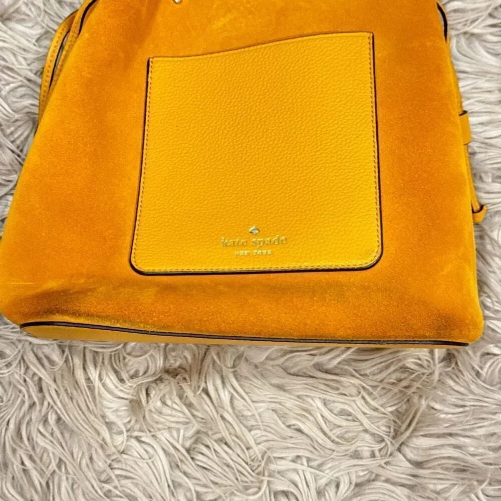 Kate Spade Yellow Suede Bucket Bag - Picture 2 of 11